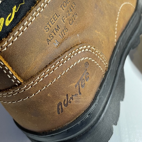 Ad Tec Boots Womens 8 Work Boots Safety Steel Toe Brown Ankle Top ASTM F-2413 - Picture 7 of 15